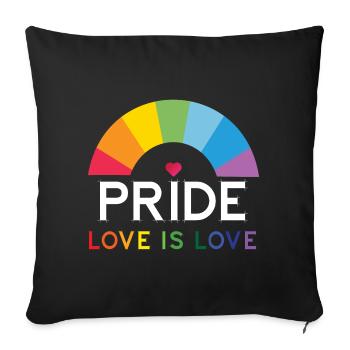 Pride - Love is Love. - Sofa pillowcase 17,3'' x 17,3'' (45 x 45 cm) - black - Front
