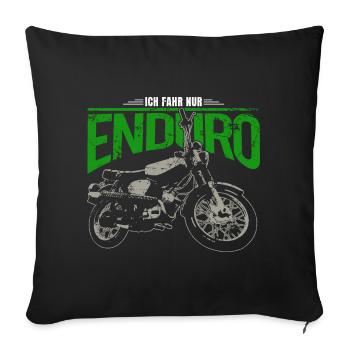 S51 Moped Enduro - Kult für Simson Liebhaber - Sofakissenbezug 45 x 45 cm - Schwarz - Vorne