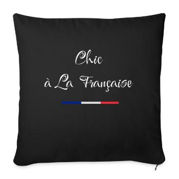 Chic à la française - Housse de coussin décorative 45 x 45 cm - noir - Devant