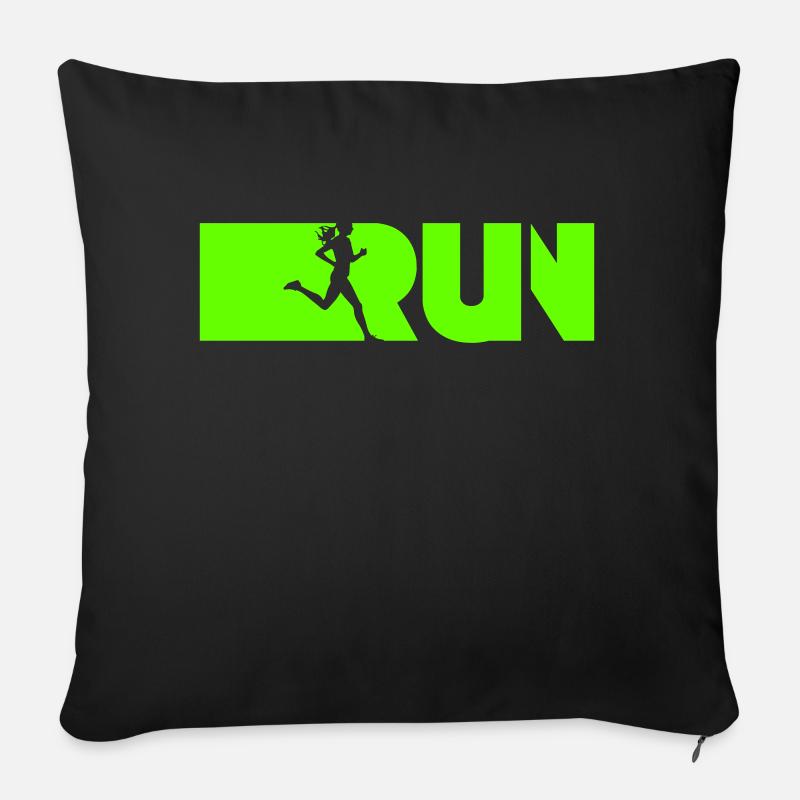 run Sport - Sofakissenbezug 45 x 45 cm - Schwarz