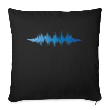 Music audio wave / sound wave / audio frequency - Sofa pillowcase 17,3'' x 17,3'' (45 x 45 cm) - black - Front