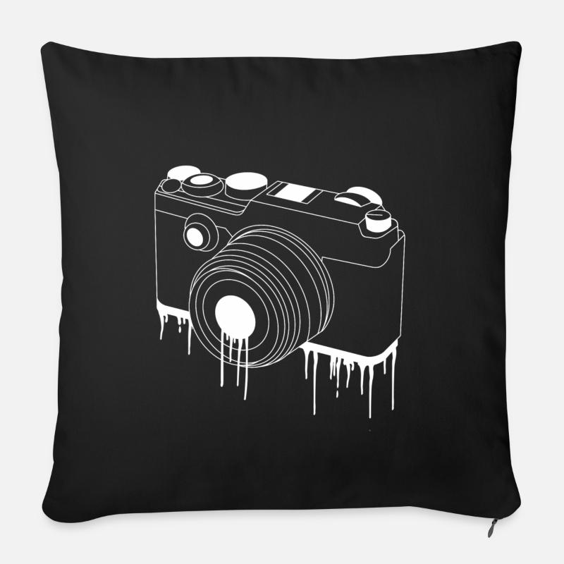 Camera Drawing - Sofakissenbezug 45 x 45 cm - Schwarz