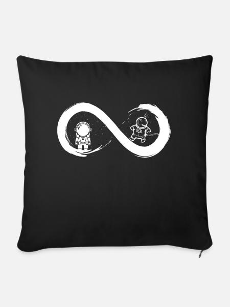 Infinity-Astronaut - Sofakissenbezug 45 x 45 cm - Schwarz