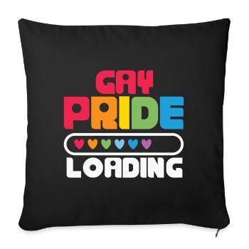 gay pride, LGBT; Gay, lesbian - Sofa pillowcase 17,3'' x 17,3'' (45 x 45 cm) - black - Front