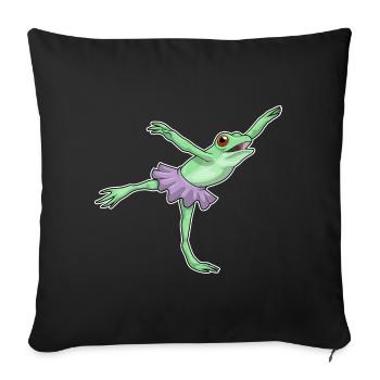 Frog Ballerina Ballet Dance - Sofa pillowcase 17,3'' x 17,3'' (45 x 45 cm) - black - Front