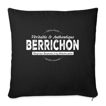 Berrichon Berry - Housse de coussin décorative 45 x 45 cm - noir - Devant