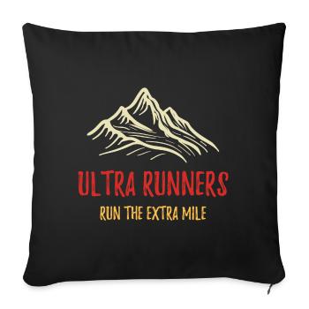 Les coureurs d’Ultra courent le kilomètre supplémentaire - Housse de coussin décorative 45 x 45 cm - noir - Devant