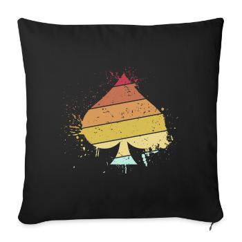 Vintage Spade Poker Game | Card Player - Sofa pillowcase 17,3'' x 17,3'' (45 x 45 cm) - black - Front