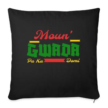 Moun Gwada pa ka domi png - Housse de coussin décorative 45 x 45 cm - noir - Devant