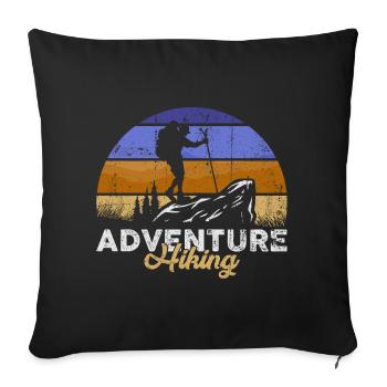 Silhouette de randonnée d’aventure - Housse de coussin décorative 45 x 45 cm - noir - Devant