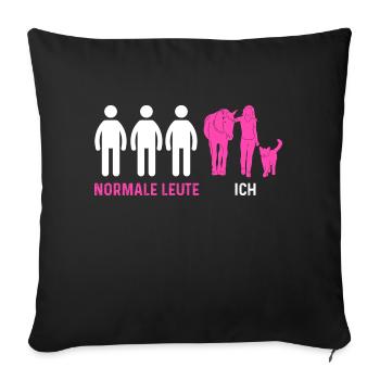 Katzen Pferdeliebhaber Katzenliebhaber Pferde - Sofakissenbezug 45 x 45 cm - Schwarz - Vorne
