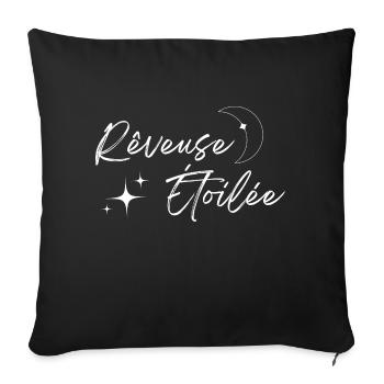 Rêveuse étoilée - Housse de coussin décorative 45 x 45 cm - noir - Devant