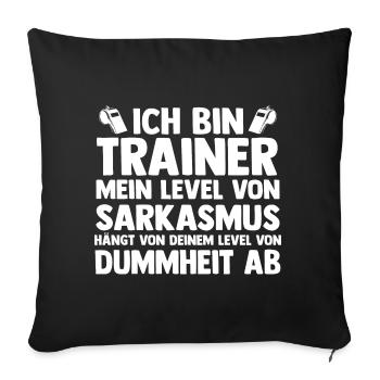 Sportmannschaft Trainer - Sofakissenbezug 45 x 45 cm - Schwarz - Vorne
