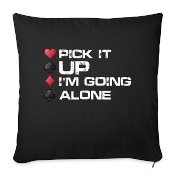 ramasser Im y aller seul Conception pour un jeu de cartes - Housse de coussin décorative 45 x 45 cm - noir - Devant