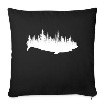 Forest shark - Sofa pillowcase 17,3'' x 17,3'' (45 x 45 cm) - black - Front