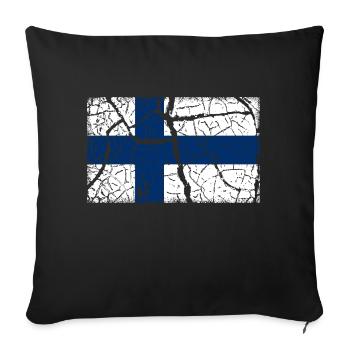 Flag Finland - Sofa pillowcase 17,3'' x 17,3'' (45 x 45 cm) - black - Front