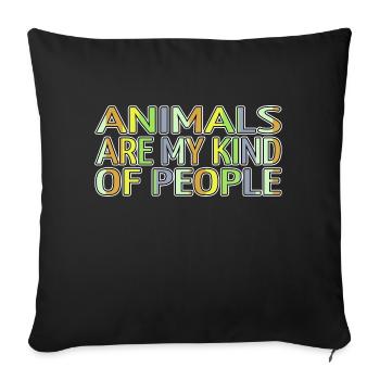 animal rights activists animal welfare present - Sofa pillowcase 17,3'' x 17,3'' (45 x 45 cm) - black - Front
