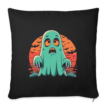 Fantôme effrayant dans un style rétro - Housse de coussin décorative 45 x 45 cm - noir - Devant