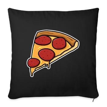 Pizza slice - Sofa pillowcase 17,3'' x 17,3'' (45 x 45 cm) - black - Front