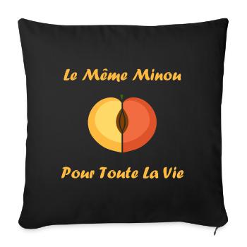 EVG Le Même Minou pour toute la vie - Housse de coussin décorative 45 x 45 cm - noir - Devant