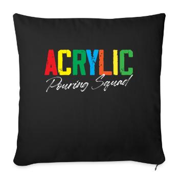 Acrylic pouring squad - Sofa pillowcase 17,3'' x 17,3'' (45 x 45 cm) - black - Front