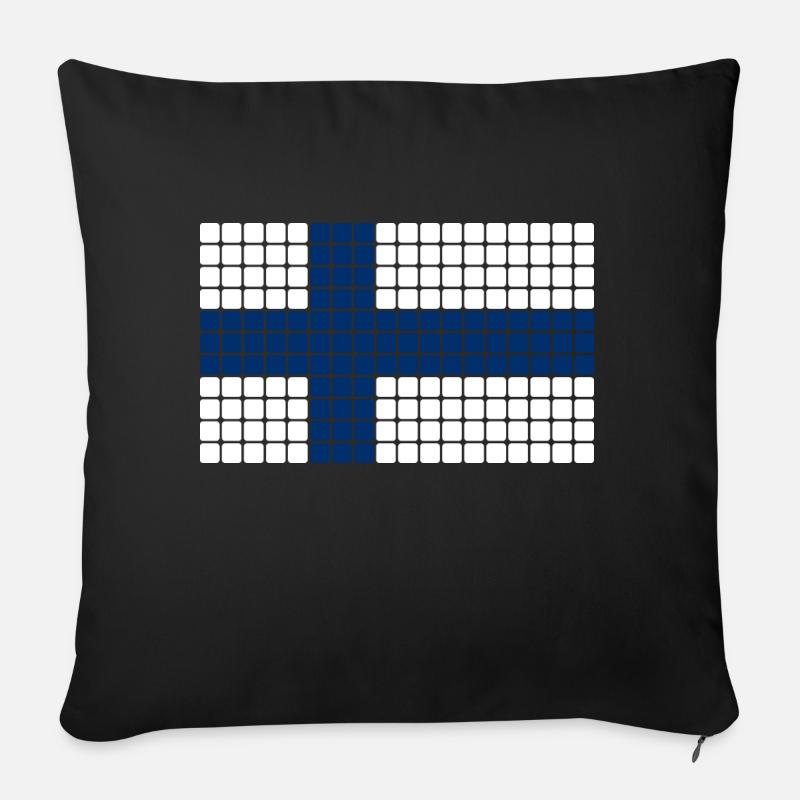 Finnland Flagge - Sofakissenbezug 45 x 45 cm - Schwarz