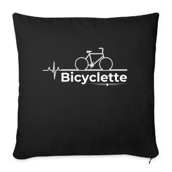 Bicyclette - Housse de coussin décorative 45 x 45 cm - noir - Devant
