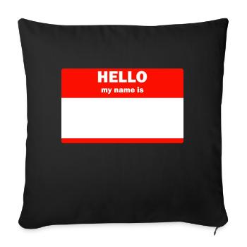 Bonjour, je m’appelle - Housse de coussin décorative 45 x 45 cm - noir - Devant