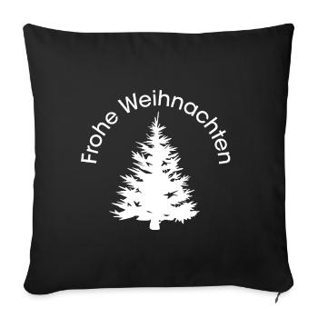 Joyeux Noël icône forêts forêt Noël graphique - Housse de coussin décorative 45 x 45 cm - noir - Devant