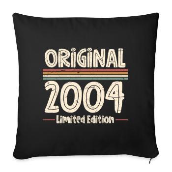 2004 Année de naissance 20e anniversaire - Housse de coussin décorative 45 x 45 cm - noir - Devant