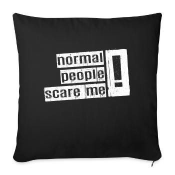 Normal People Scare Me - Psych Design - Sofa pillowcase 17,3'' x 17,3'' (45 x 45 cm) - black - Front