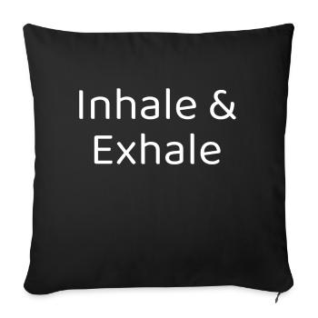 Dictons drôles d’inspiration et d’expiration - Housse de coussin décorative 45 x 45 cm - noir - Devant