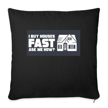 J’achète des maisons rapidement Agent d’investissement immobilier - Housse de coussin décorative 45 x 45 cm - noir - Devant