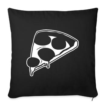 Pizza Drawing - Sofa pillowcase 17,3'' x 17,3'' (45 x 45 cm) - black - Front