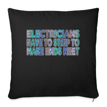 electrician bib funny sayings electrician gift - Sofa pillowcase 17,3'' x 17,3'' (45 x 45 cm) - black - Front