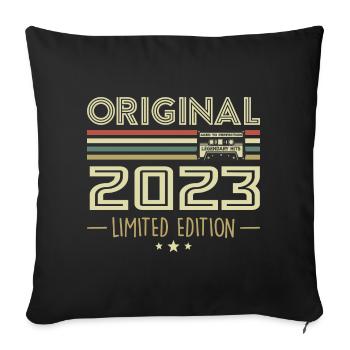 Vintage 2023 Original Vintage Retro Birthday - Sofa pillowcase 17,3'' x 17,3'' (45 x 45 cm) - black - Front