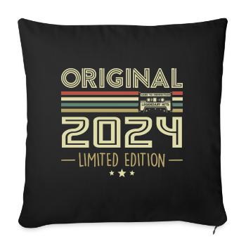 Vintage 2024 Original Vintage Retro Birthday - Sofa pillowcase 17,3'' x 17,3'' (45 x 45 cm) - black - Front