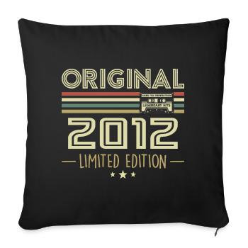 Jahrgang 2012 Original Vintage Retro Geburtstag - Sofakissenbezug 45 x 45 cm - Schwarz - Vorne