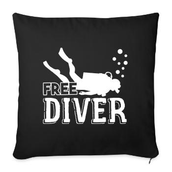 Diving Diving Free Diver - Sofa pillowcase 17,3'' x 17,3'' (45 x 45 cm) - black - Front