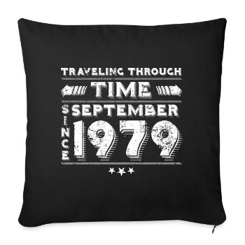 Vintage Zeitreise Geburtstags Design September 197 - Sofakissenbezug 45 x 45 cm - Schwarz - Vorne