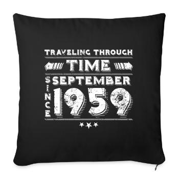 Vintage Zeitreise Geburtstags Design September 195 - Sofakissenbezug 45 x 45 cm - Schwarz - Vorne
