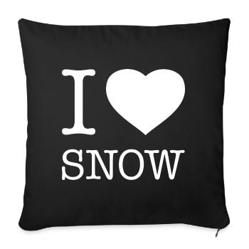 I LOVE SNOW - Sofa pillowcase 17,3'' x 17,3'' (45 x 45 cm) - black - Front
