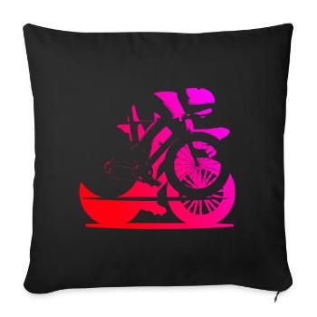 Women's Road Road Road Cyclists Road Bike Men - Sofa pillowcase 17,3'' x 17,3'' (45 x 45 cm) - black - Front
