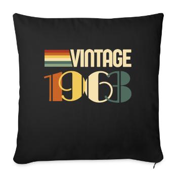 Vintage 1963 - 1963 Birthday Gift - Sofa pillowcase 17,3'' x 17,3'' (45 x 45 cm) - black - Front