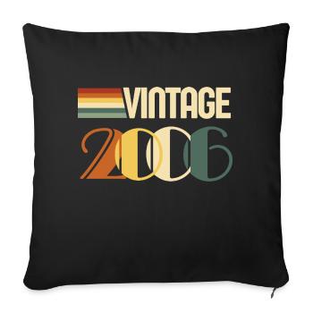 Vintage 2006 - 2006 Birthday Gift - Sofa pillowcase 17,3'' x 17,3'' (45 x 45 cm) - black - Front