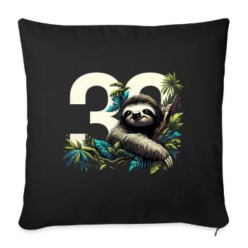 30 ans de paresseux 30e cadeau d’anniversaire - Housse de coussin décorative 45 x 45 cm - noir - Devant