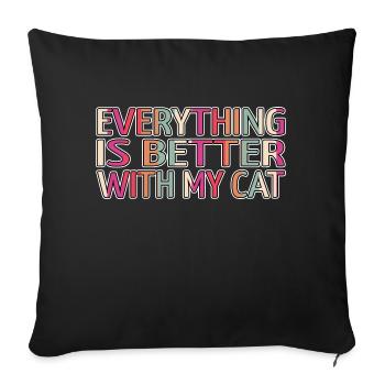 présent amant des animaux drôle citation anti noeud papillon - Housse de coussin décorative 45 x 45 cm - noir - Devant