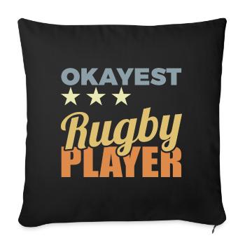 Average rugby player - Sofa pillowcase 17,3'' x 17,3'' (45 x 45 cm) - black - Front