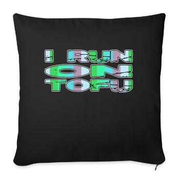 plant based go vegan gift joke funny sayings - Sofa pillowcase 17,3'' x 17,3'' (45 x 45 cm) - black - Front