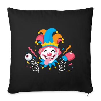 Clown Karneval Fasching Kostüm Umzug Feiern Narr - Sofakissenbezug 45 x 45 cm - Schwarz - Vorne